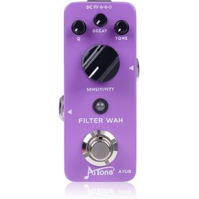 AITONE Wah Pedal Dynamic Auto Wah Guitar Effect Pedals Envelope Filter True Bypass for Electric Guitar and Bass (AT-08)