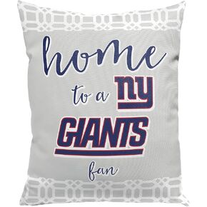 Northwest Official NFL New York Giants Sweet Home Fan Decorative Pillow, Team Colors, 15" x 12"