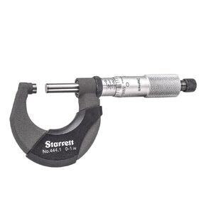 Starrett Outside Micrometer with Advanced Sleeve Design, Satin Chrome Finish and Insulated Frame - Quick and Easy Adjustment, 0-1" Range, 0001" Graduations - T444.1XRL-1
