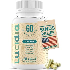 Lucidia Seasonal Support | Natural Nasal, Sinus and Respiratory Health, Non-Drowsy Fast-Acting Immune Boost Quercetin, Organic Stinging Nettles, Reishi Mushroom 60 Capsules