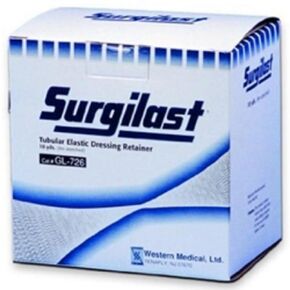 Surgilast Tubular Elastic Bandage Retainer - 25 yard roll (stretched) - White - Size 4, 25 yd roll (stretched) hand, arm, leg, foot White. Model GL704