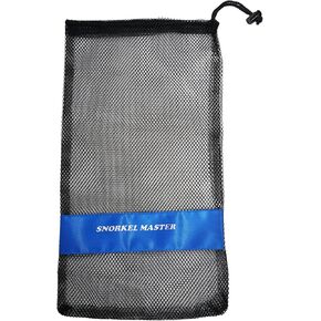 Snorkeling Drawstring Mesh Bag with Blue Bar