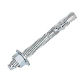 3/8" x 4-1/2" Wedge Anchor, Concrete Stud Anchors, Zinc Plated Carbon Steel Bolt Nut Expansion Head Kit, Heavy Duty Fastener for Cement and Concrete, 10 PCS