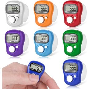 Electronic Finger Counter,7 Pack Electronic Finger Counter Clicker Tally,Mini LCD Display 5-Digit Number Count, Handheld Counter for Knitting,Crochet,Coaching,Lap&Golf