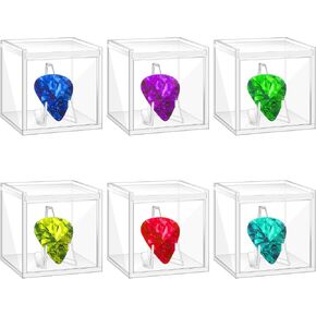 Asany 6 PCS Acrylic Guitar Pick Display Box Case Clear Guitar Pick Holder Storage Box for Guitar Players Lovers Collectible Guitar Pick, Without Guitar Pick