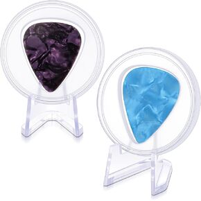 2 Pcs Acrylic Guitar Pick Display Box Guitar Pick Holder Guitar Pick Display Guitar Pick Case for Any Collectable Guitar Pick Decoration (Clear)