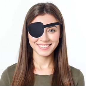 Eye Patches for Adults and Kids,Lazy Eye Patch for Left or Right Eye,Soft and Adjustable,One Eye Cover for Pirate or Cosplay (Black)
