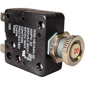 Potter & Brumfield W58-XB1A4A-20 Push-to-Reset Thermal Circuit Breaker (Pack of 1)