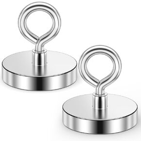 VNDUEEY Strong Neodymium Fishing Magnets, 500 lbs Pulling Force, Rare Earth Magnets Heavy Duty with Countersunk Hole Eyebolt for Retrieving in River Lake, Beach, Lawn -2.36 inch