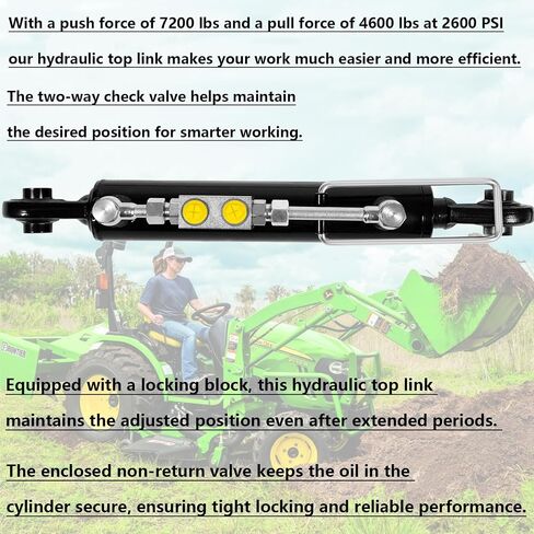 Bonbo Hydraulic Top Link Cat. 1-1 18 1/8" – 26 3/8" with Locking Block and 2 x Hoses，SPH320032 for Tractor Excavators and Class 1& 2 Equipment in Saudi Arabia