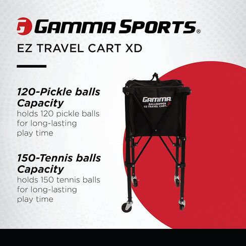 Gamma Sports Premium Tennis Teaching and Travel Carts - Unique Sports Equipment, Large Ball Capacity, Heavy Duty Designs, Ideal Training Court Accessories in Saudi Arabia