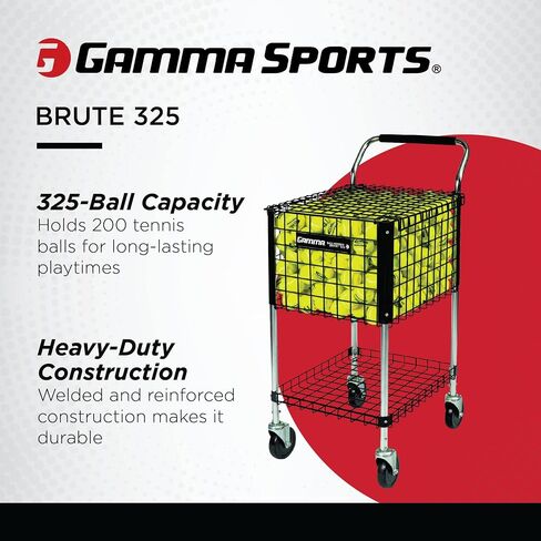 Gamma Sports Premium Tennis Teaching and Travel Carts - Unique Sports Equipment, Large Ball Capacity, Heavy Duty Designs, Ideal Training Court Accessories in Saudi Arabia