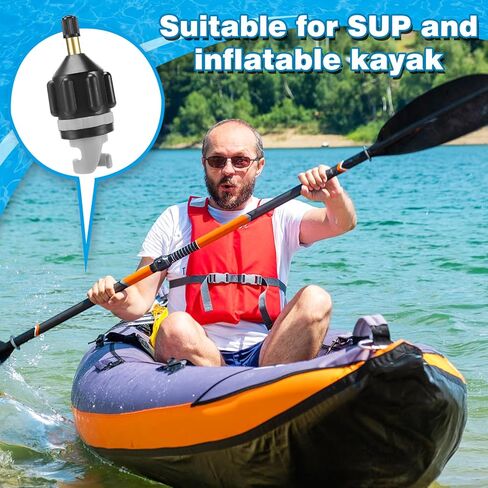 Paddle Board SUP Inflatable Pump Adapter Kits - Boat Standard Air Compressor Valve Converter & Nozzle Set Accessories for Stand Up Paddleboard Dinghy Pontoon Kayaking in Kuwait