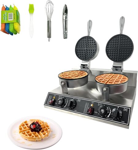 Commercial Waffle Maker Machine, 110V 1200 W Stainless Steel Nonstick Waffle Maker for Home and Restaurant in Saudi Arabia