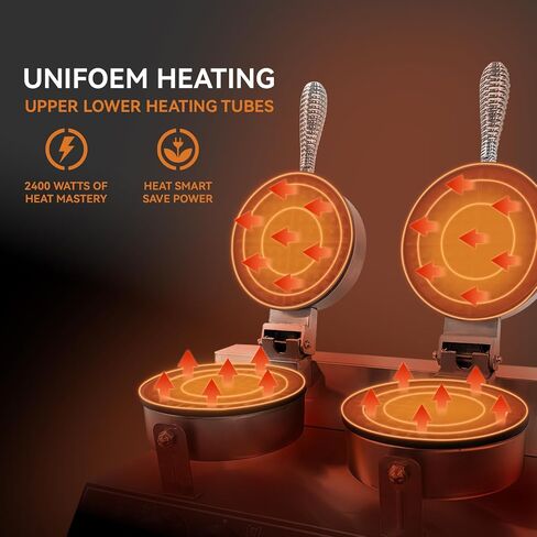 Commercial Waffle Maker Machine, 110V 1200 W Stainless Steel Nonstick Waffle Maker for Home and Restaurant in Saudi Arabia