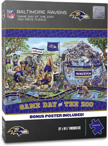 YouTheFan NFL Arizona Cardinals Game Day At The Zoo 500pc Puzzle 28" x 10.5" in Saudi Arabia