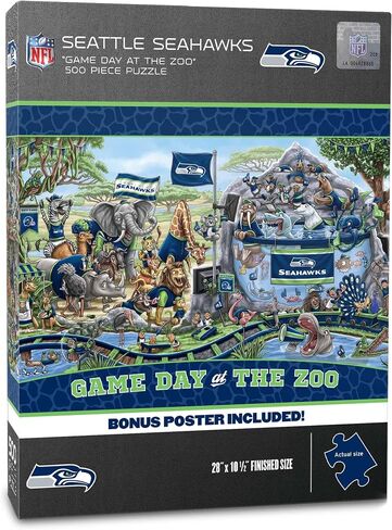 YouTheFan NFL Arizona Cardinals Game Day At The Zoo 500pc Puzzle 28" x 10.5" in Saudi Arabia