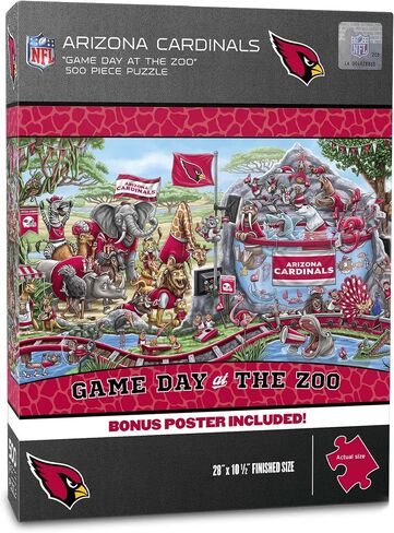 YouTheFan NFL Arizona Cardinals Game Day At The Zoo 500pc Puzzle 28" x 10.5" in Saudi Arabia