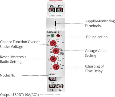 Voltage Protection Relay AC220V Over-Voltage and Under-Voltage Monitoring Relay(GRV8-02,A220) in Saudi Arabia