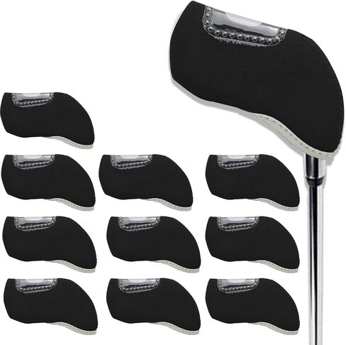 10Pcs Golf Covers Golf Wedge Headcovers Golf Club with See Through Window Clear Visible Head Covers Golf Accessories for Putters, Golf Beginner, Women Men in Saudi Arabia