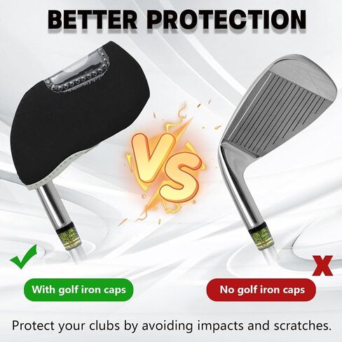 10Pcs Golf Covers Golf Wedge Headcovers Golf Club with See Through Window Clear Visible Head Covers Golf Accessories for Putters, Golf Beginner, Women Men in Saudi Arabia