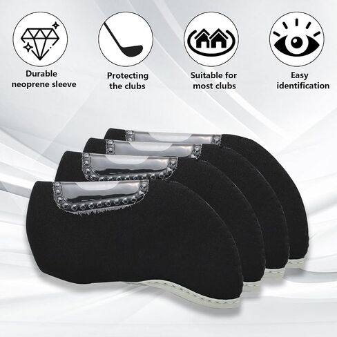 10Pcs Golf Covers Golf Wedge Headcovers Golf Club with See Through Window Clear Visible Head Covers Golf Accessories for Putters, Golf Beginner, Women Men in Saudi Arabia