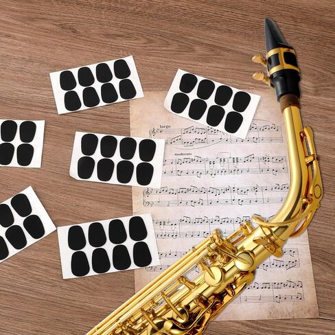 80pcs Clarinet Mouthpiece Patches Saxophone Cushions Pads 1mm Alto Tenor Sax Mouthpiece Patches Cushions with Strong Thick Mouthpiece Pads for Beginners Musicians (Black) in Saudi Arabia