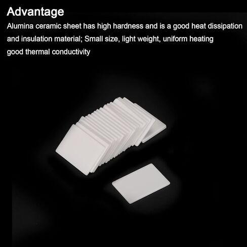 PATIKIL Alumina Ceramic Sheet Cooling Pad Insulating Sheet 50pcs High Hardness for MOS Transistor 20x14x1mm(0.8x0.55x0.04") in Kuwait