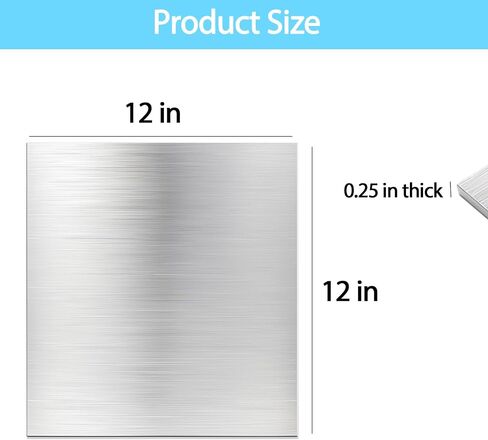 6061-T6 Aluminum Sheet Plate 1/8 Thick - 2PCS 12" x 12" x 1/8" (0.12inch) Aluminum Metal Plate Rectangle Flat Stock with Protective Film Heat Treatable Aluminum Panel for DIY Craft, Industry in Saudi Arabia