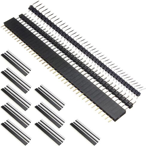 30PCS 2.54 mm 40 Pin Single Row Male and Female Header Connector Straight Single Row Female Single Row + 40 Pin Single Row Right Angle, for Arduino Shield in Saudi Arabia