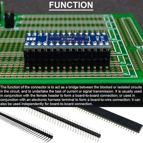 30PCS 2.54 mm 40 Pin Single Row Male and Female Header Connector Straight Single Row Female Single Row + 40 Pin Single Row Right Angle, for Arduino Shield in Saudi Arabia