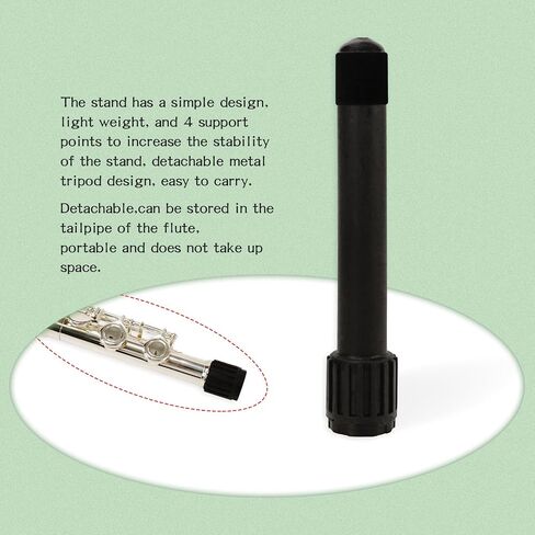 Portable Flute Stand Holder Metal Foldable Support 4-Leg Stand Wind Instrument Accessory Black in Saudi Arabia