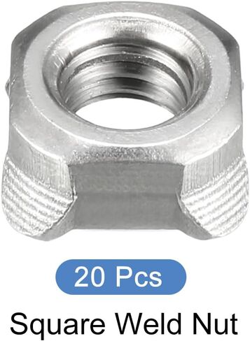 Square Nuts (M8 x 1.25mm) 20Pcs, Carbon Steel Welding Nut - for Agricultural Machinery, Pipe Furniture in Saudi Arabia
