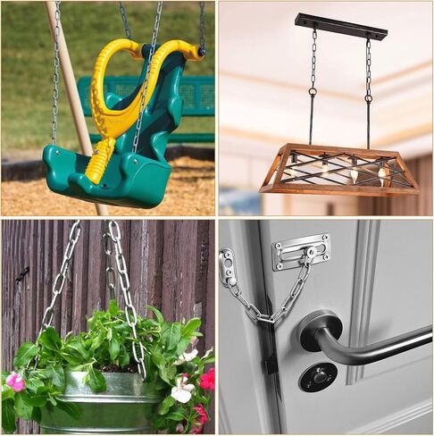 1/8" Stainless Steel Link Chain, Galvanized Metal Chain, 26.2 Ft Small Strong Chain Link Chain, Utility Metal Decorative Chain Camping Pet Dog Chain Hanging Chain for Bird Feeder Planters Signs in Kuwait