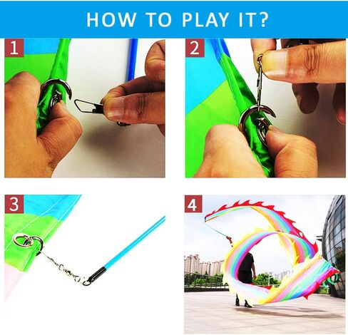 3 Meters (9.8 FT) Golden Scale Silk Dragon Poi For Kids & Adults - Outdoor Flinging Fitness Dragon Dance Wu Long 3D dragon Ribbon Streamer with Fiberglass Handstick + Travel Bag!(Golden Green Dragon) in Saudi Arabia