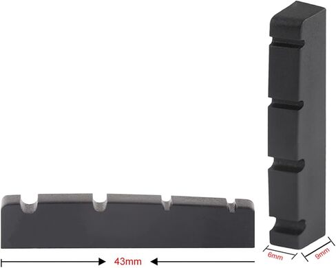 4 سلاسل من صامولة جيتار الجرافيت ذات الفتحات العلوية المتوافقة مع PB Bass Black 43 x 9 x 6mm مجموعة من قطعتين. in Saudi Arabia