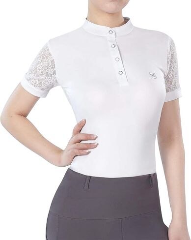 Harrison Howard Short Sleeve Lace Top Show Shirt Breathable Comfortable Stretchy Rider Top in Saudi Arabia