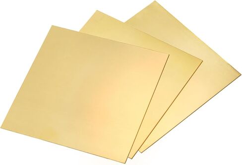 3 Pcs Brass Sheet, 6"×6" 18 Gauge(1mm) Thickness Brass Sheet Metal, No Scratches, Double-Side Film Attached Brass Plates, Thin Metal Sheets for Crafts DIY, Model Making, Repairs in Saudi Arabia