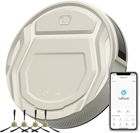 Lefant M210 Pro Robot Vacuum, 2200Pa Suction,120 Mins Runtime, Self-Charging Slim Robotic Vacuum Cleaner, APP/Voice/Remote Control, Works with Alexa, Ideal for Pet Hair,Low-Pile Carpet, Hard Floor in Saudi Arabia