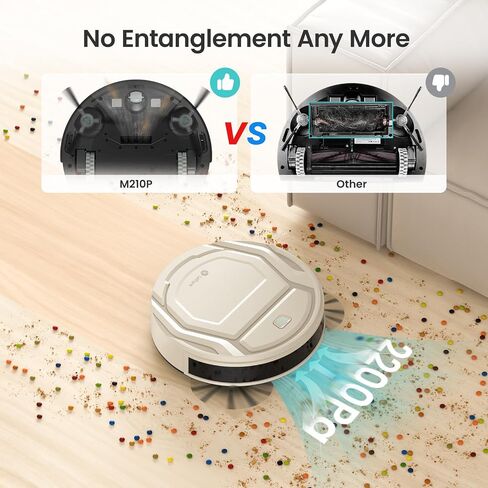 Lefant M210 Pro Robot Vacuum, 2200Pa Suction,120 Mins Runtime, Self-Charging Slim Robotic Vacuum Cleaner, APP/Voice/Remote Control, Works with Alexa, Ideal for Pet Hair,Low-Pile Carpet, Hard Floor in Saudi Arabia