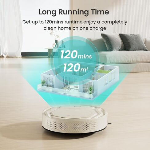 Lefant M210 Pro Robot Vacuum, 2200Pa Suction,120 Mins Runtime, Self-Charging Slim Robotic Vacuum Cleaner, APP/Voice/Remote Control, Works with Alexa, Ideal for Pet Hair,Low-Pile Carpet, Hard Floor in Saudi Arabia