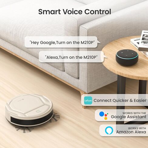 Lefant M210 Pro Robot Vacuum, 2200Pa Suction,120 Mins Runtime, Self-Charging Slim Robotic Vacuum Cleaner, APP/Voice/Remote Control, Works with Alexa, Ideal for Pet Hair,Low-Pile Carpet, Hard Floor in Saudi Arabia