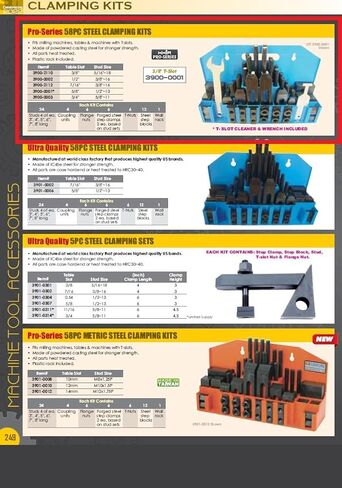 HHIP 3900-0003 مجموعة تثبيت مكونة من 58 قطعة (فتحة T 3/4 بوصة) مقاس مسمار 5/8-11 in Saudi Arabia