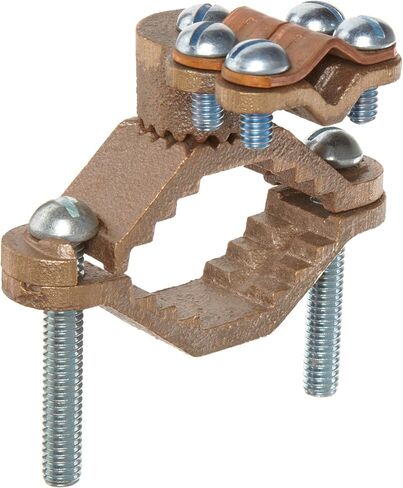 Morris Products 91692 Ground Clamp, with Adaptor, for Armored and Unarmored Wire, 8-4/0 Wire Range, 1-1/4" - 2" Water Pipe Range, 1-Pack in Saudi Arabia