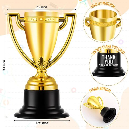 Mini Trophies Bulk for Kids, 9Pcs Plastic Gold Small Trophy Cups, Golden Award Trophy Cups for Classroom School Rewards, Sports Tournament Winning Prizes Party Favor in Saudi Arabia