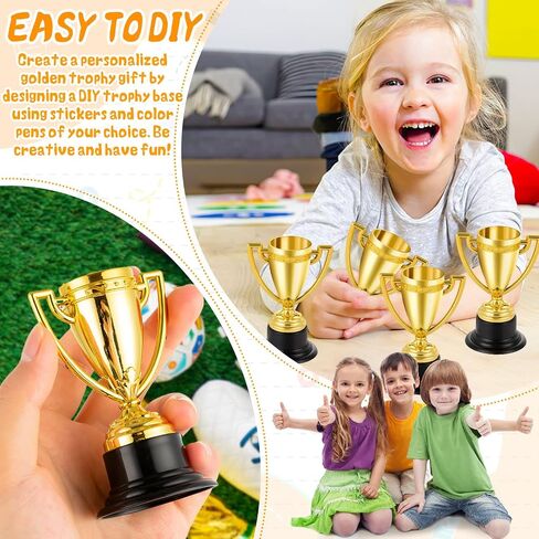 Mini Trophies Bulk for Kids, 9Pcs Plastic Gold Small Trophy Cups, Golden Award Trophy Cups for Classroom School Rewards, Sports Tournament Winning Prizes Party Favor in Saudi Arabia