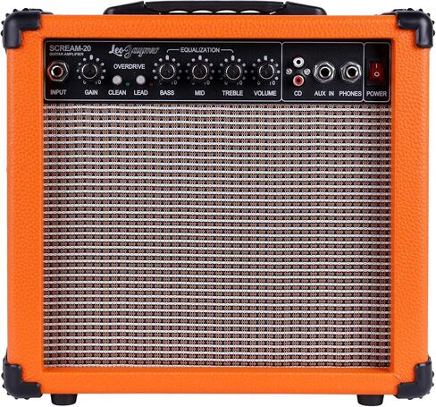Leo Jaymz 20W Electric Guitar Amplifier - Clean and Distortion Channel - 3 Band Equalization and CD Line Input - Recording Studio, Practice Room, Small Courtyard (6.5", Black) in Saudi Arabia