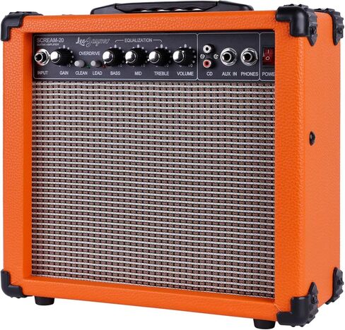 Leo Jaymz 20W Electric Guitar Amplifier - Clean and Distortion Channel - 3 Band Equalization and CD Line Input - Recording Studio, Practice Room, Small Courtyard (6.5", Black) in Saudi Arabia
