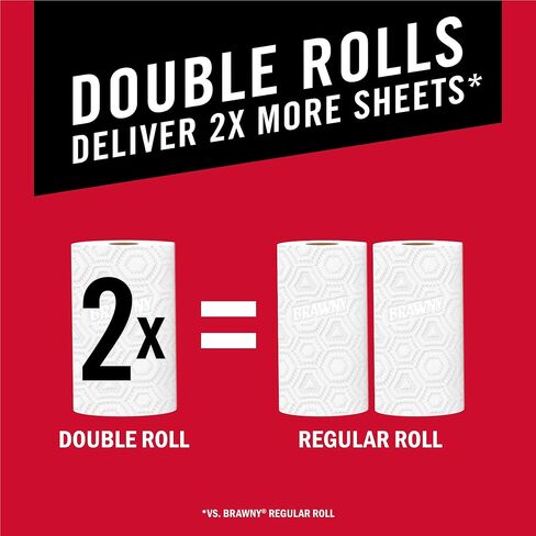 Brawny Pick-A-Size Paper Towels, 6 Double Rolls = 12 Regular Rolls, 2 Sheet Sizes (Half or Full), Strong Paper Towel For Everyday Use in Saudi Arabia