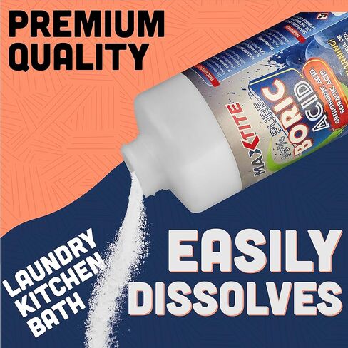 99% حمض بوريك نقي - شكل مسحوق ناعم (8 رطل) - قوة صناعية ممتازة H3BO3 - سطل مريح وسهل الفتح وقابل للإغلاق in Kuwait